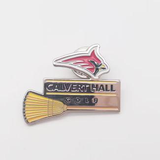 Custom Calvert Hall Golf Lapel Pin – Cardinal Mascot Golf Team Badge with Enamel Finish