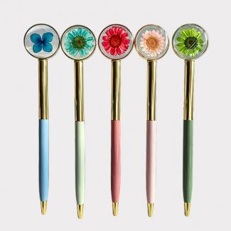 Epoxy Resin Dried Flower Metal Pen